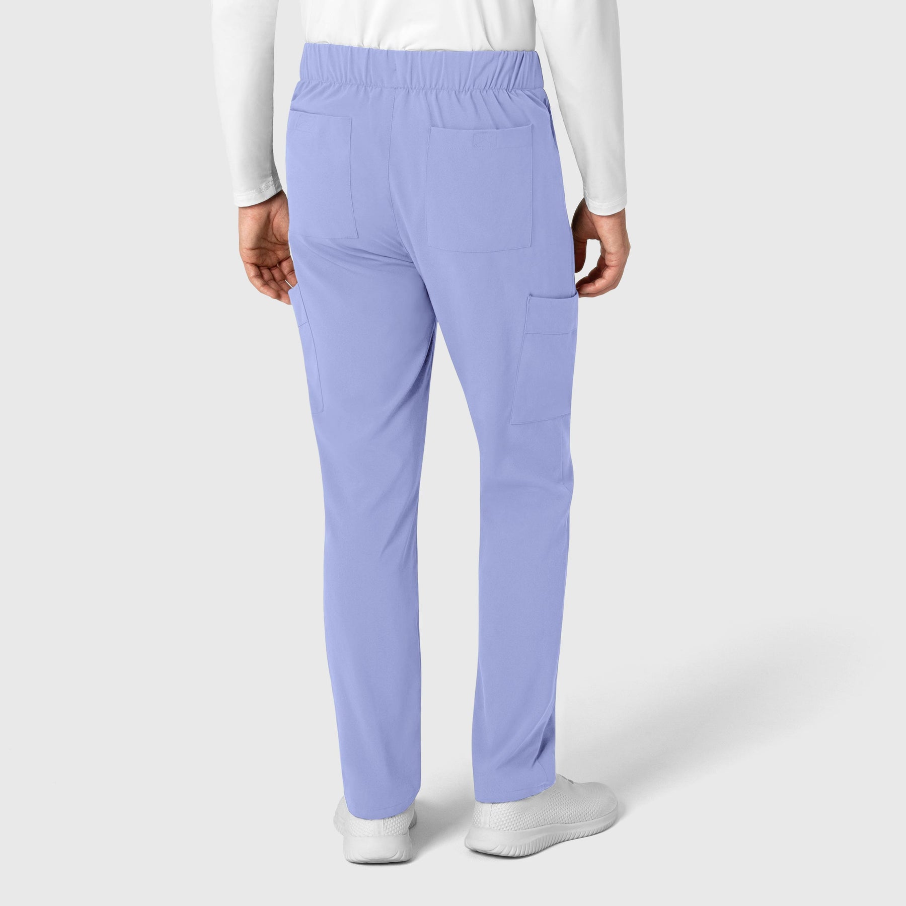 RENEW Men's Tapered Scrub Pant Ceil Blue back view