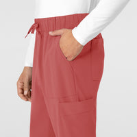 RENEW Men's Tapered Scrub Pant - Mineral Red - side pocket