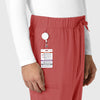 RENEW Men's Tapered Scrub Pant - Mineral Red - waist badge loop