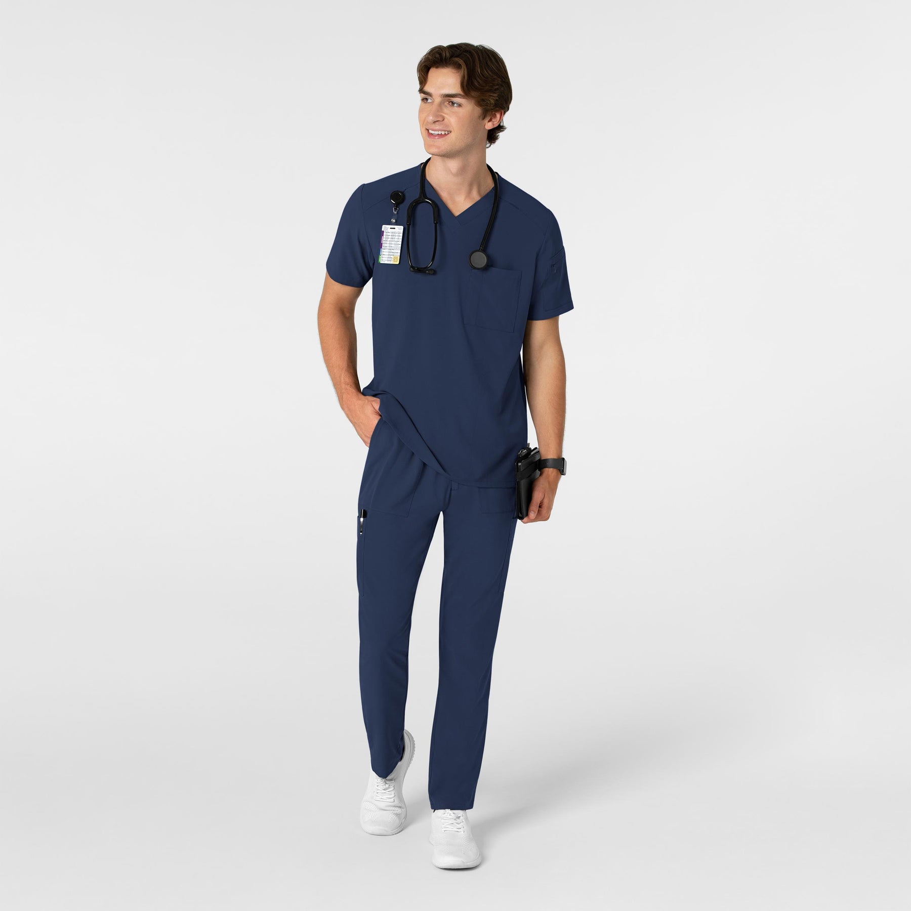 RENEW Men's Tapered Scrub Pant Navy full scrub set