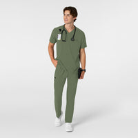 RENEW Men's Tapered Scrub Pant Olive full scrub set