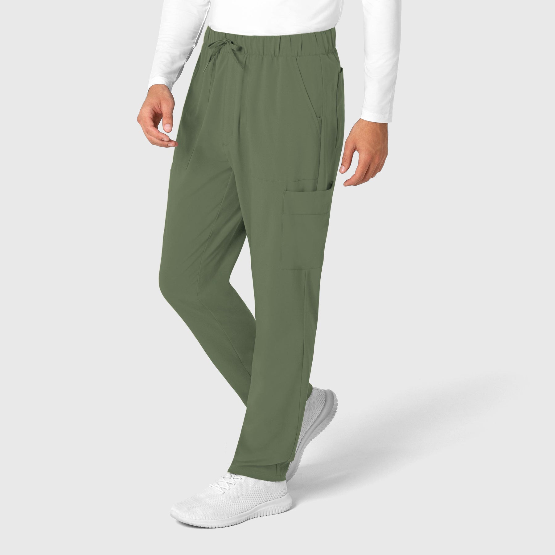RENEW Men's Tapered Scrub Pant Olive side view