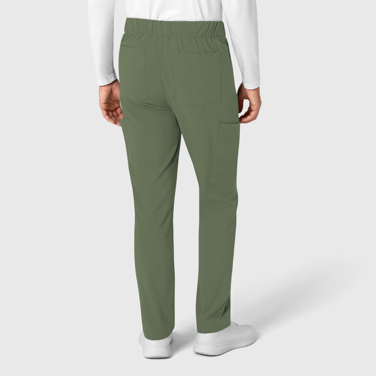 RENEW Men's Tapered Scrub Pant Olive back view