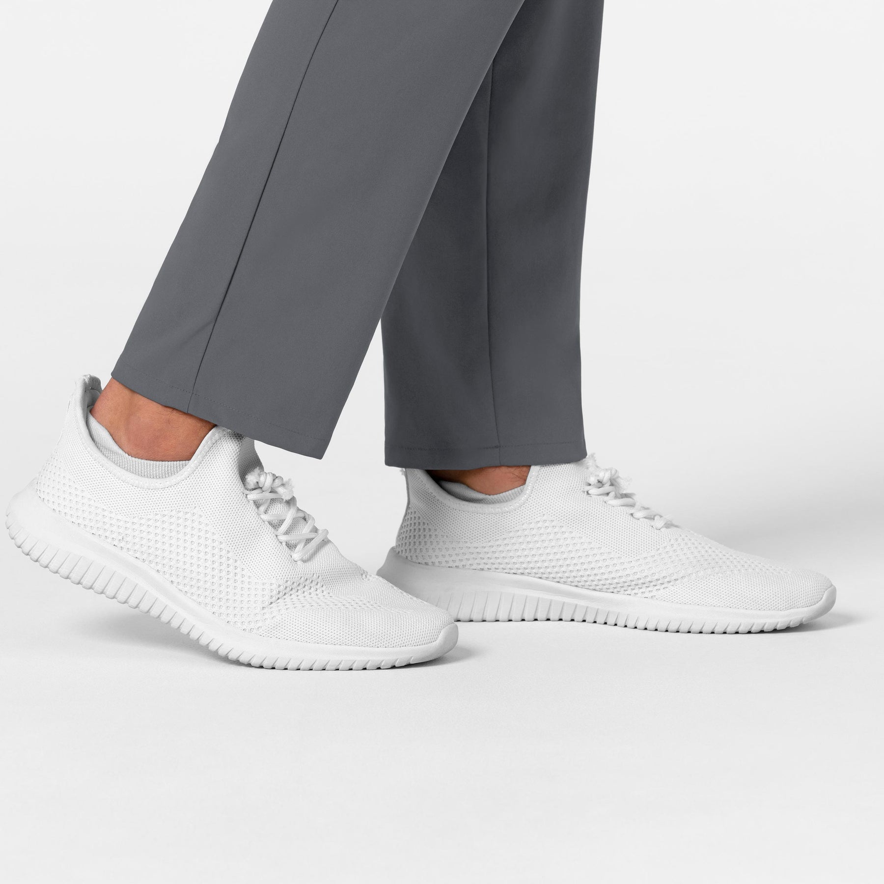 RENEW Men's Tapered Scrub Pant Pewter hemline detail
