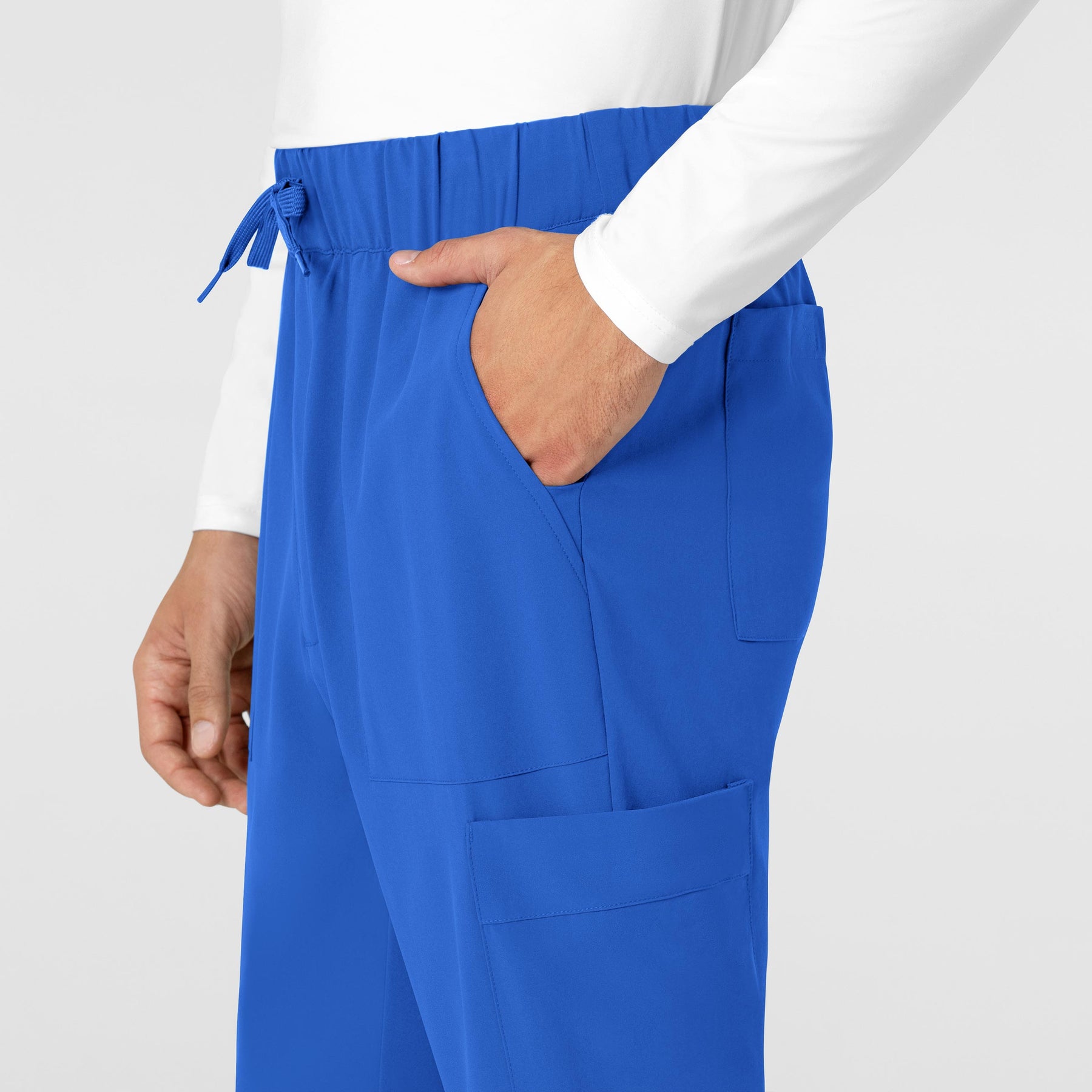 RENEW Men's Tapered Scrub Pant Royal front detail