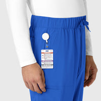 RENEW Men's Tapered Scrub Pant Royal side detail 2
