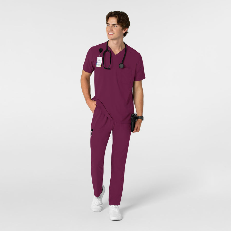 RENEW Men's Tapered Scrub Pant Wine full scrub set