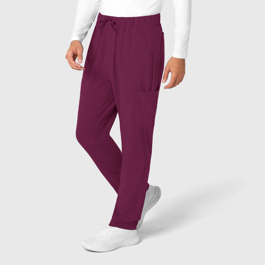 RENEW Men's Tapered Scrub Pant Wine side view