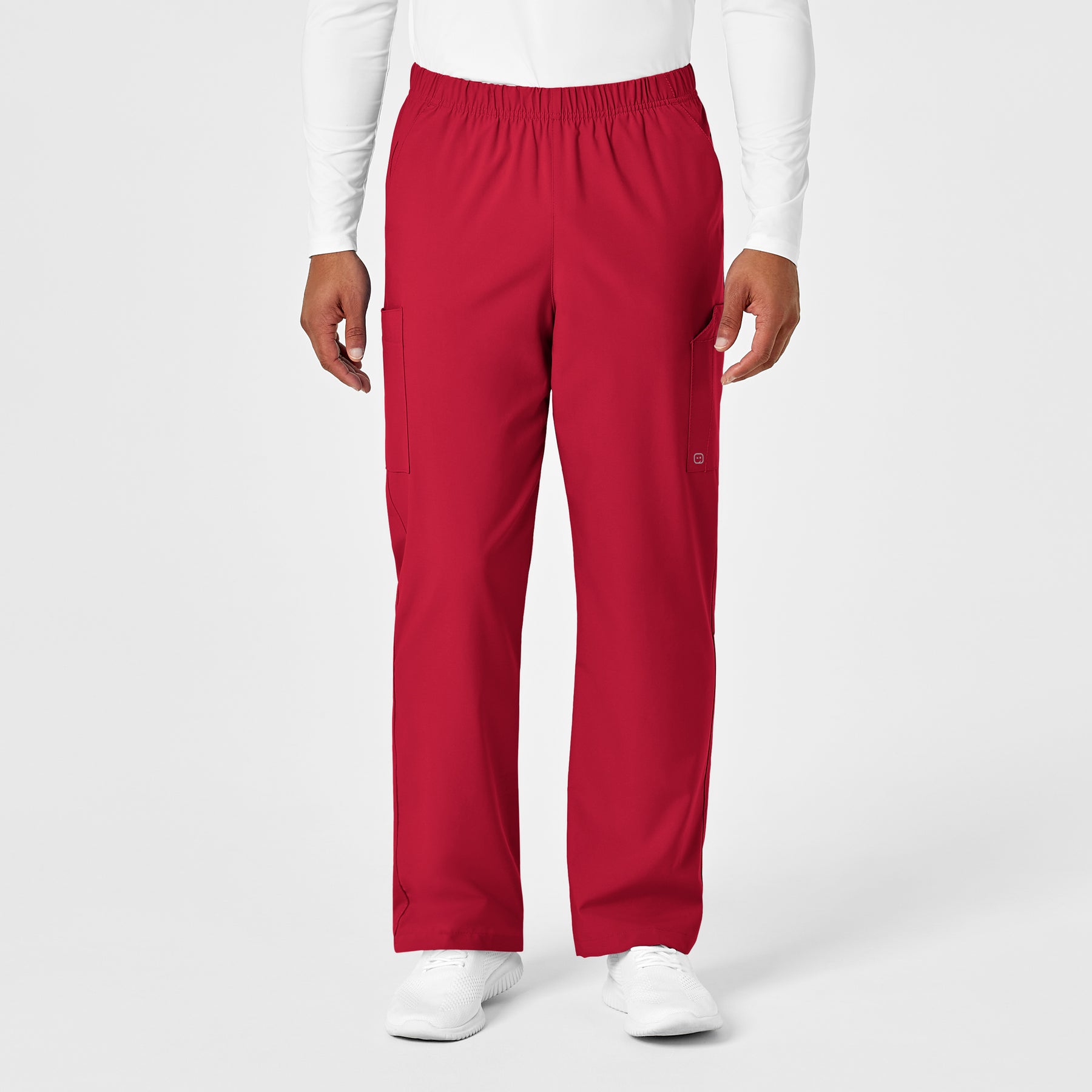 W123 Unisex Multi-Cargo Scrub Pant - Red