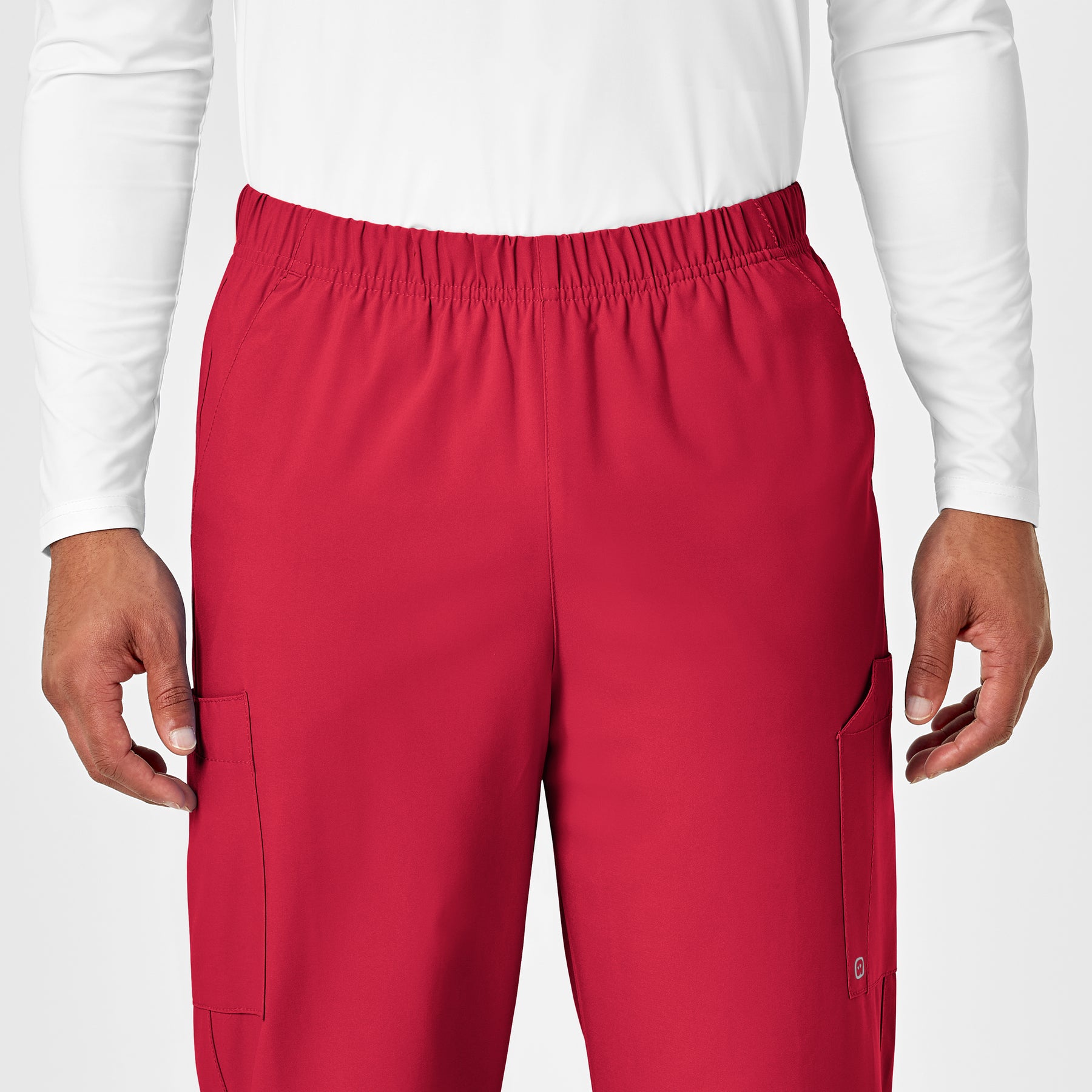 W123 Unisex Multi-Cargo Scrub Pant - Red