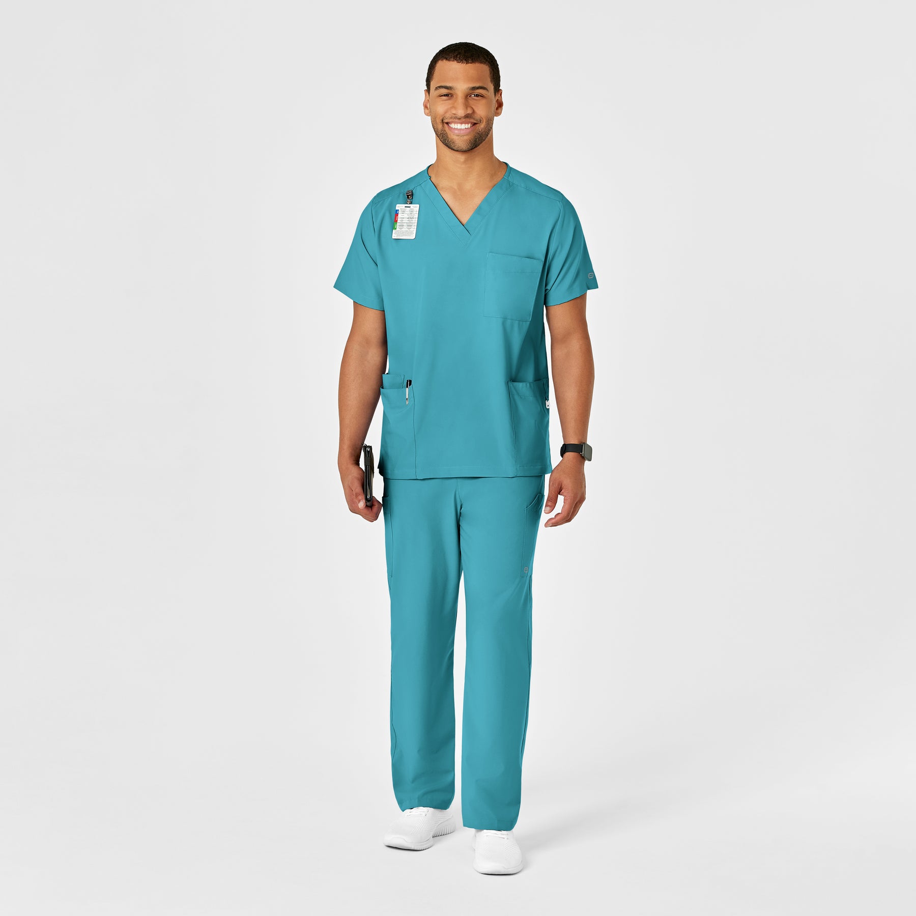 W123 Unisex Multi-Cargo Scrub Pant - Teal Blue