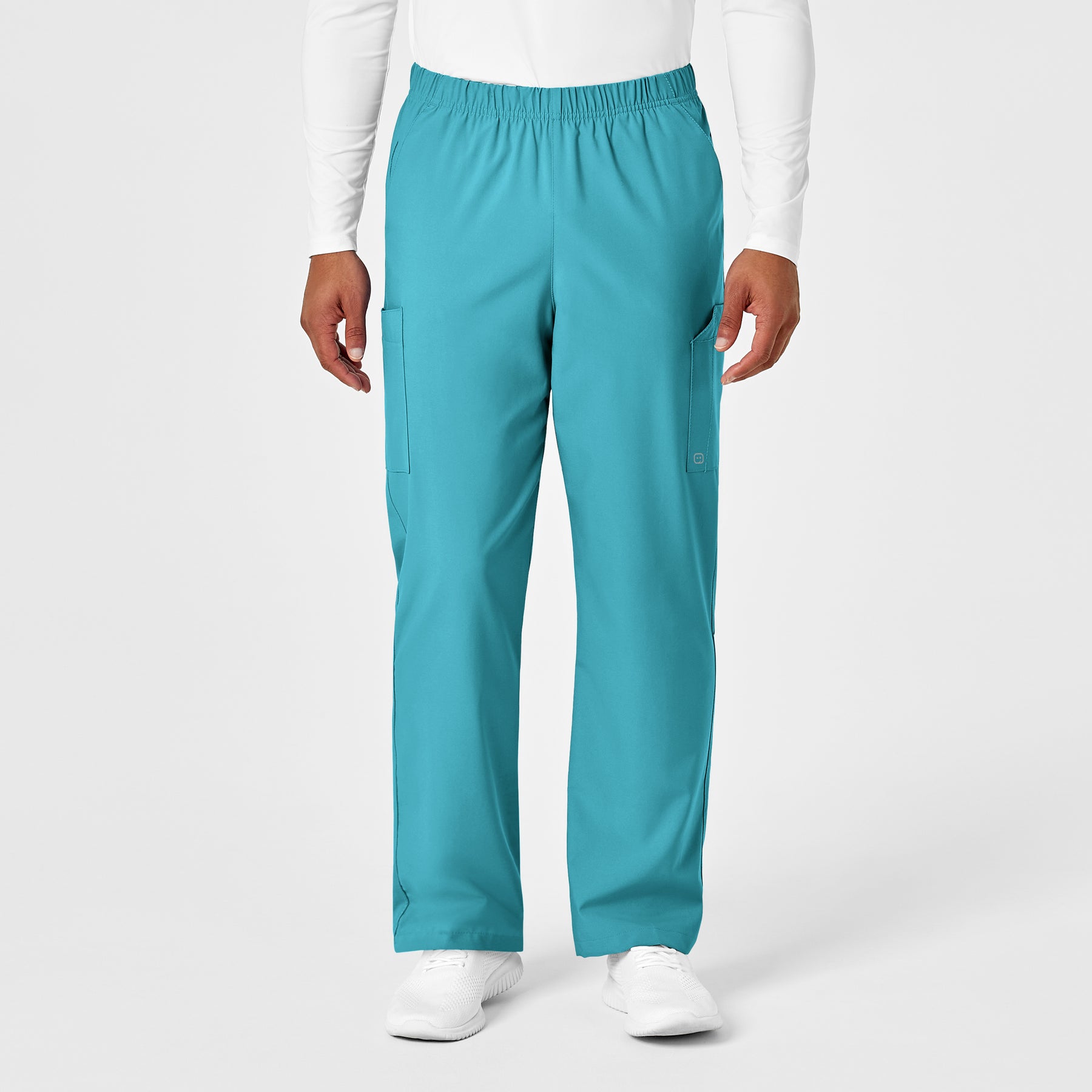 W123 Unisex Multi-Cargo Scrub Pant - Teal Blue
