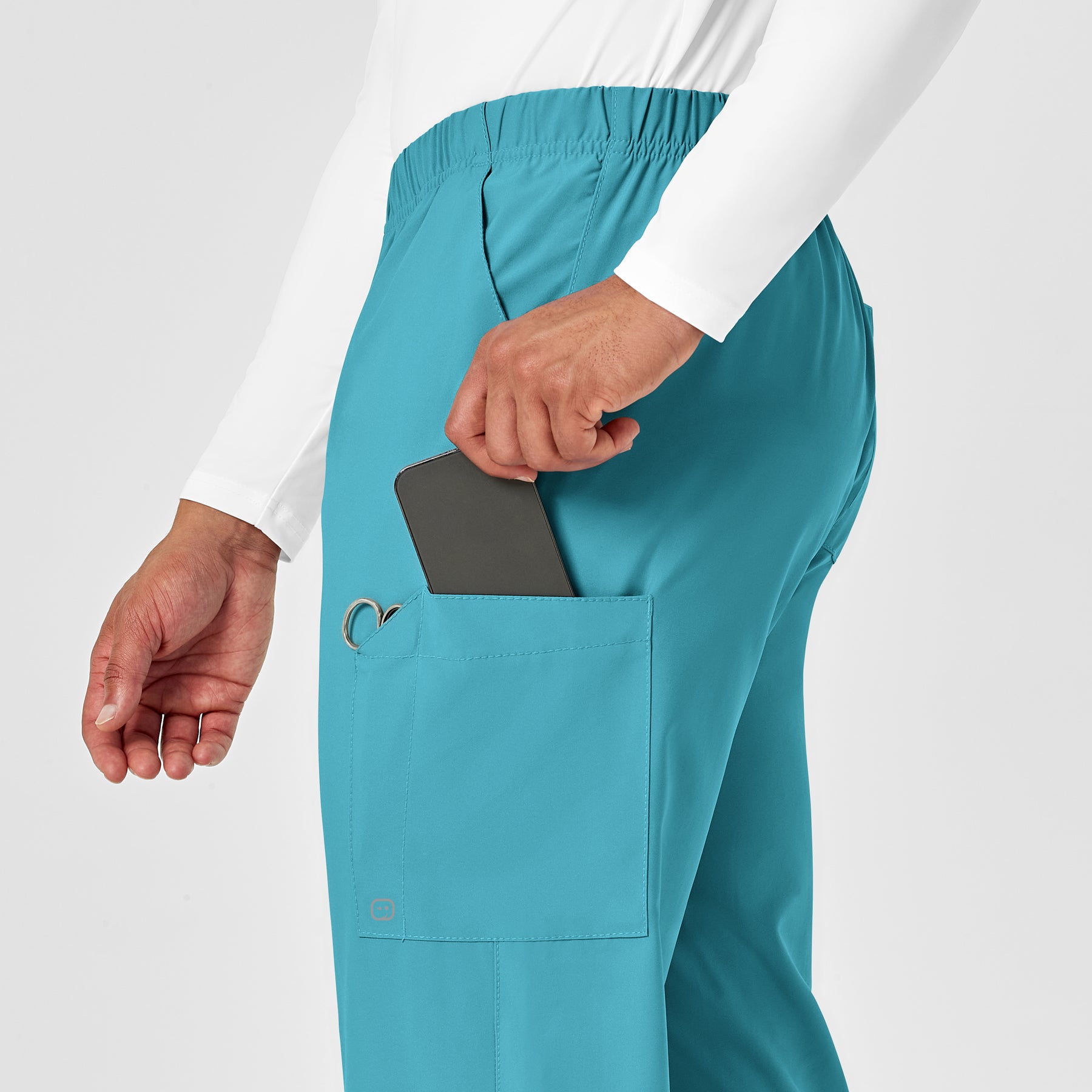 W123 Unisex Multi-Cargo Scrub Pant - Teal Blue