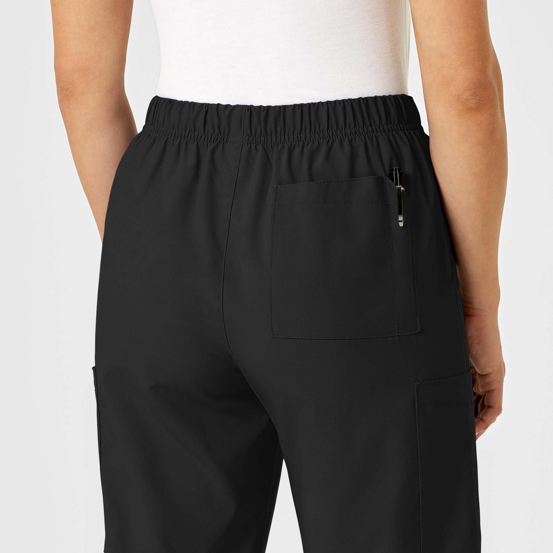 W123 Unisex Multi-Cargo Scrub Pant - Black