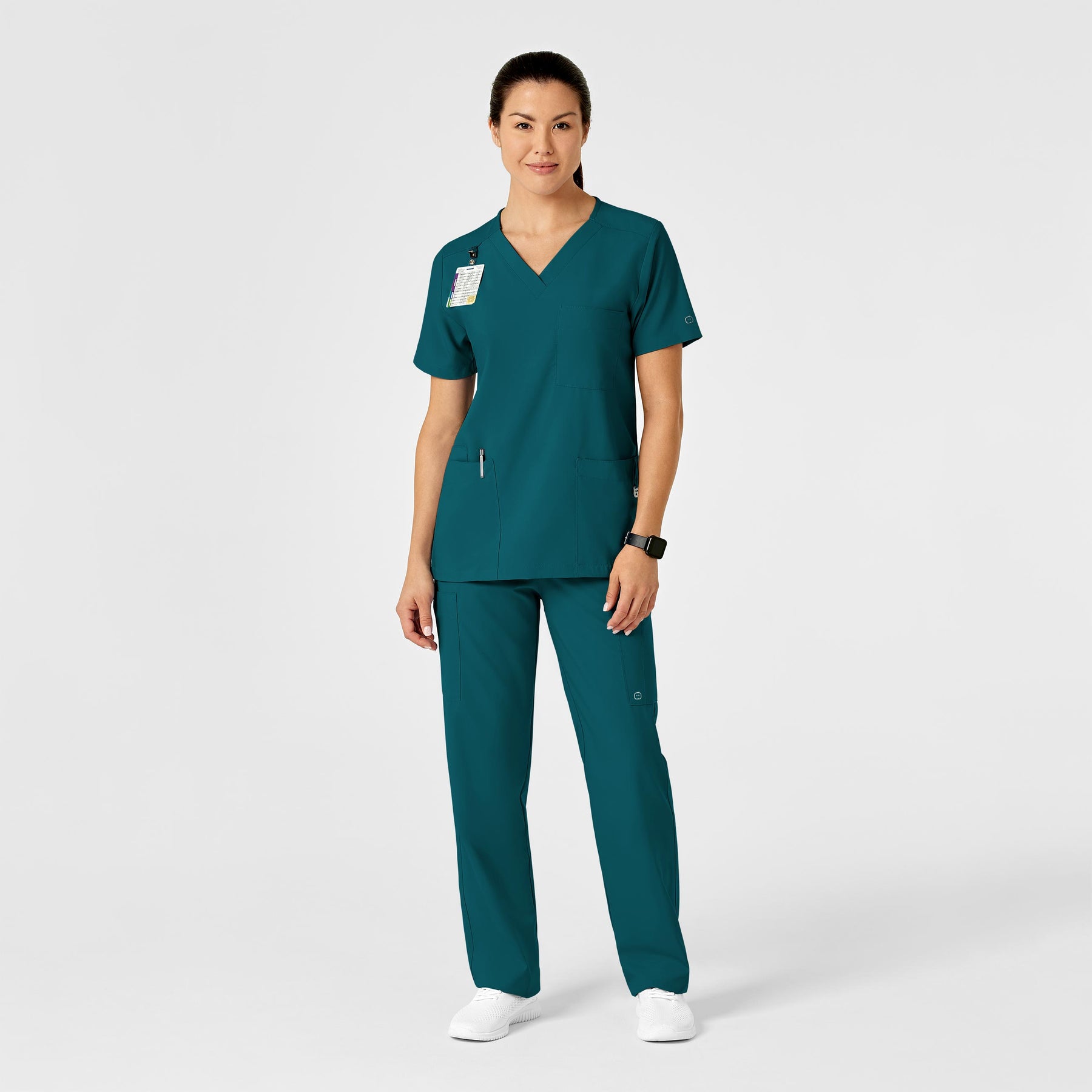 W123 Unisex Multi-Cargo Scrub Pant Caribbean Blue scrub set