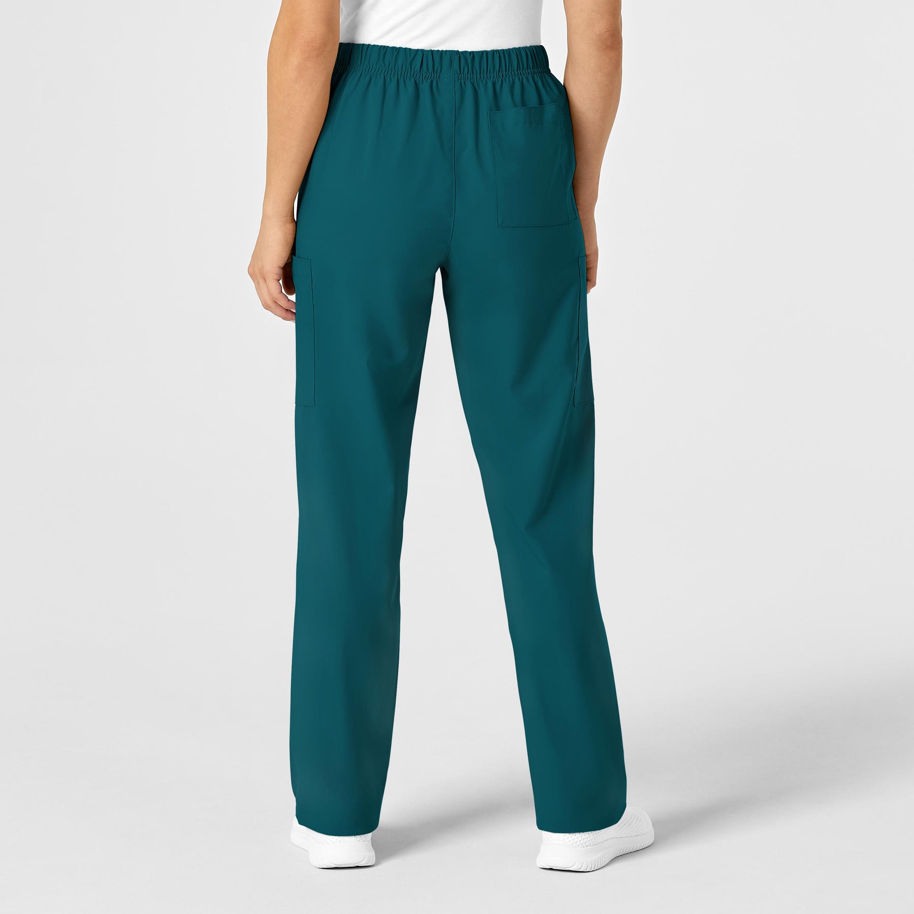 W123 Unisex Multi-Cargo Scrub Pant Caribbean Blue back view
