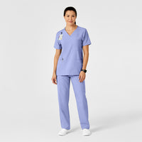 W123 Unisex Multi-Cargo Scrub Pant Ceil Blue scrub set