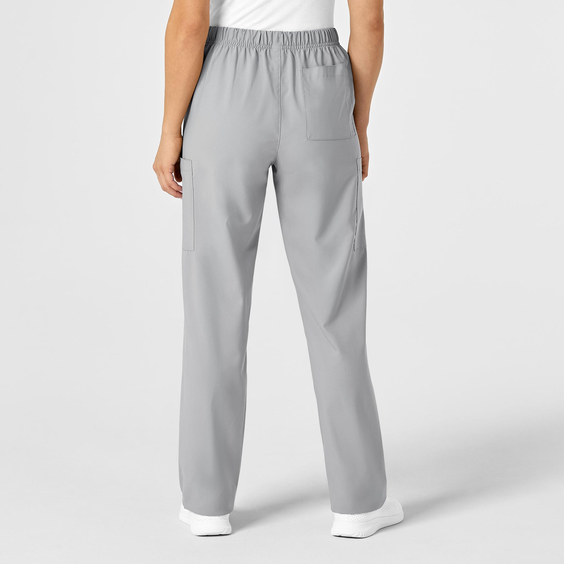 W123 Unisex Multi-Cargo Scrub Pant Grey back view