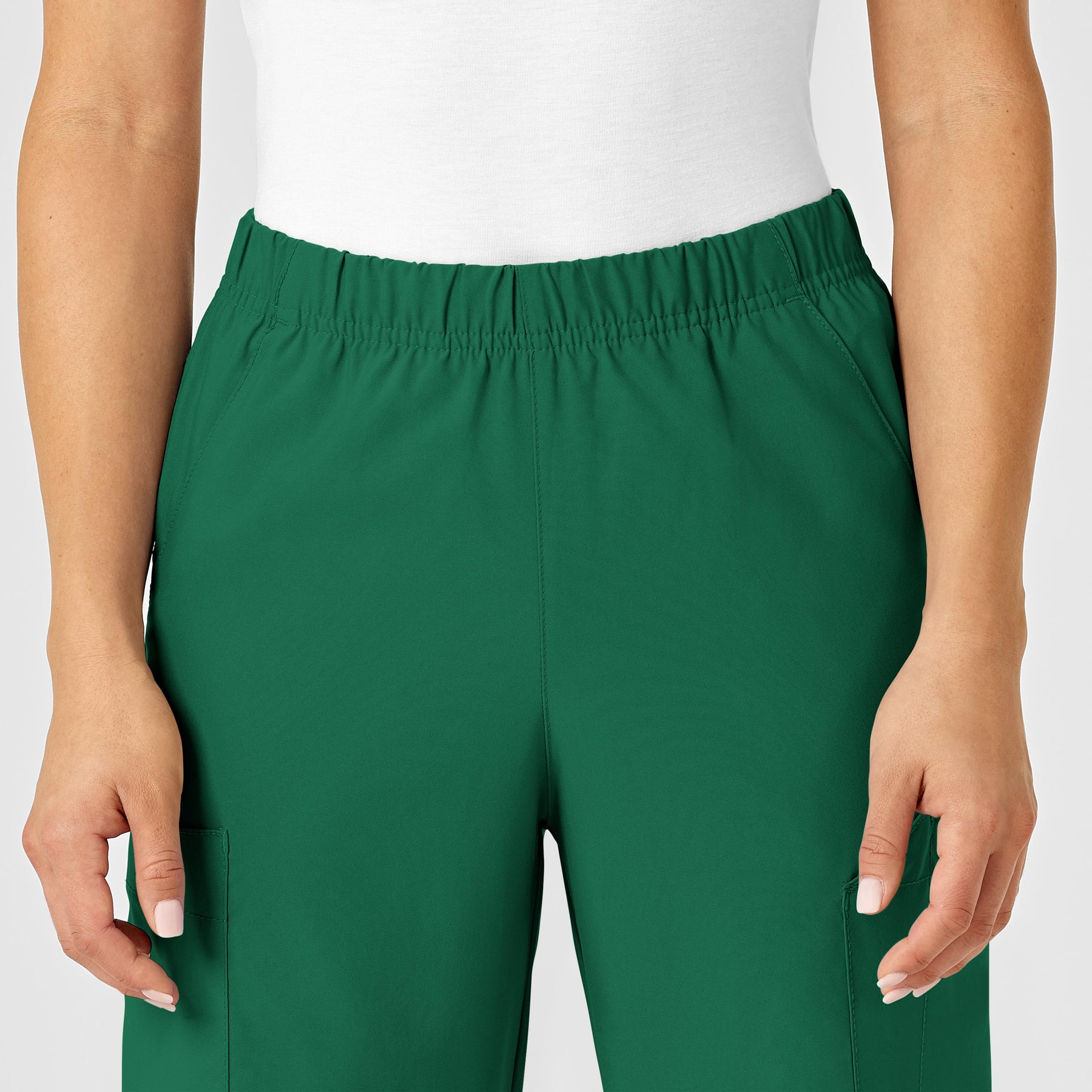 W123 Unisex Multi-Cargo Scrub Pant Hunter front detail