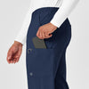 W123 Unisex Multi-Cargo Scrub Pant Navy hemline detail