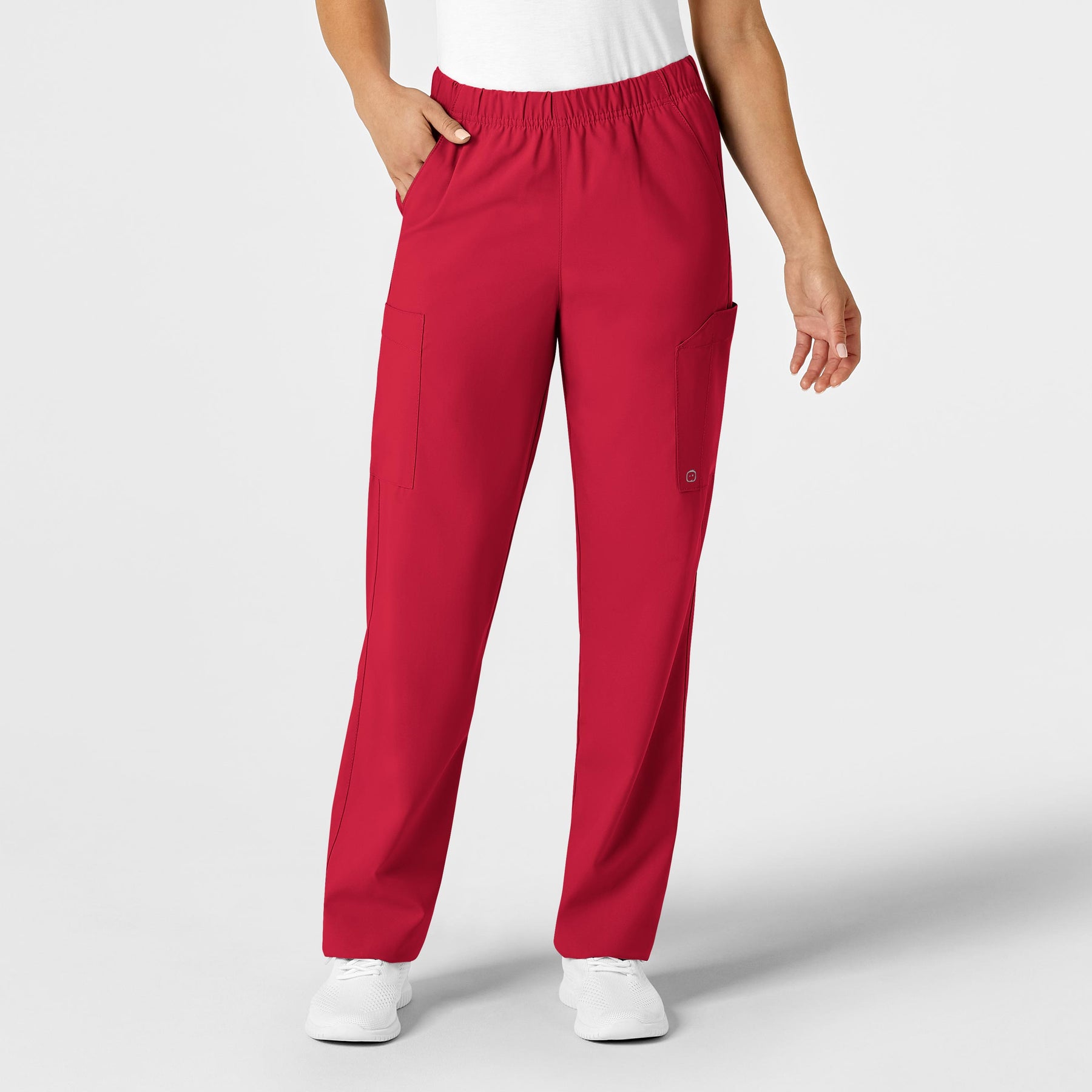 Wink W123 Unisex Multi-Cargo Scrub Pant Red
