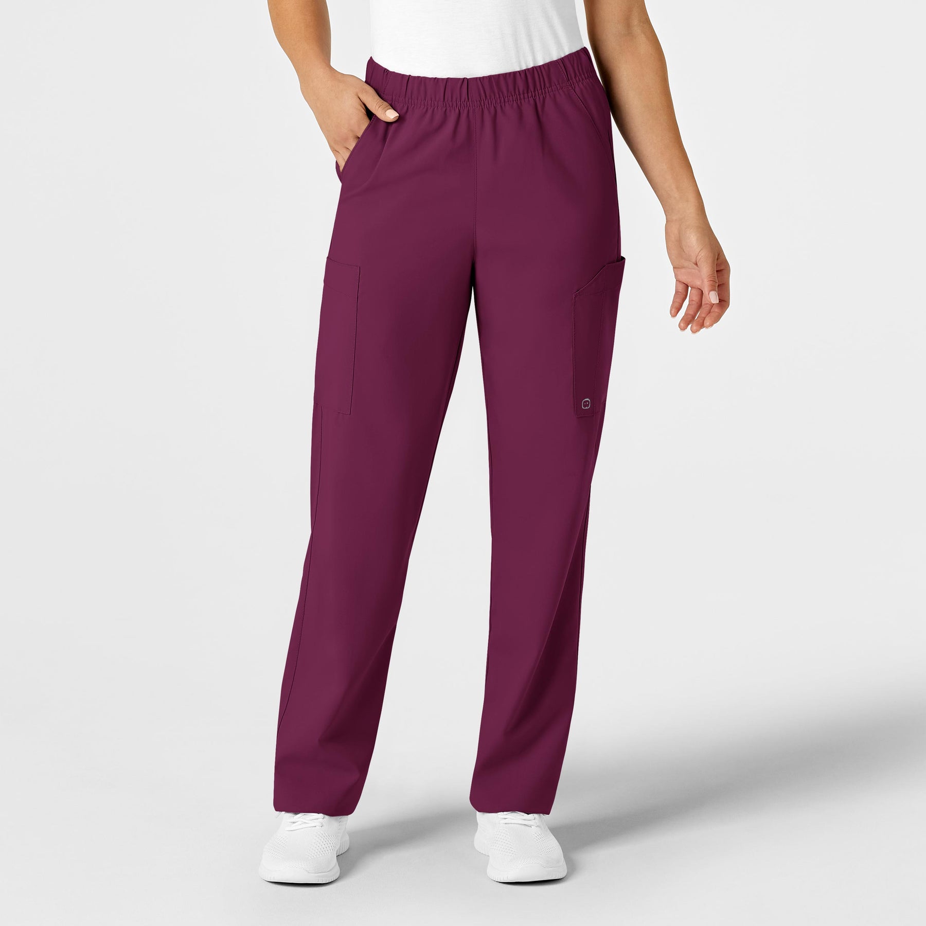 Wink W123 Unisex Multi-Cargo Scrub Pant Wine
