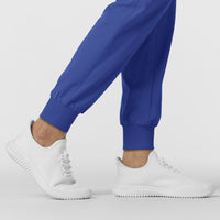 RENEW Women's Jogger Scrub Pant Galaxy Blue hemline detail