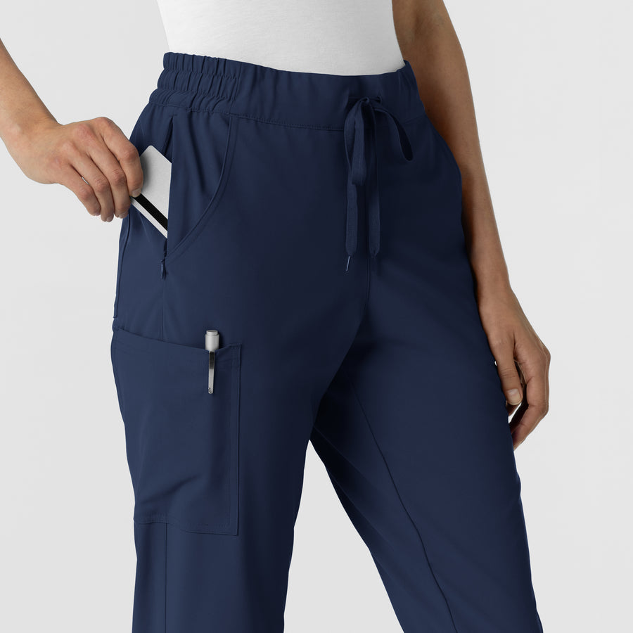 RENEW Women's Jogger Scrub Pant Navy side detail 1