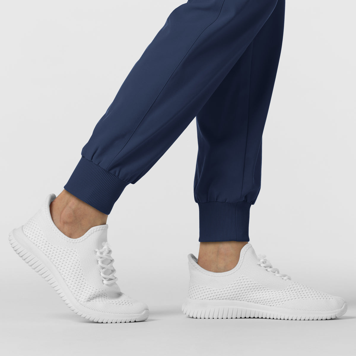 RENEW Women's Jogger Scrub Pant Navy hemline detail