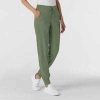 RENEW Women's Jogger Scrub Pant Olive side view