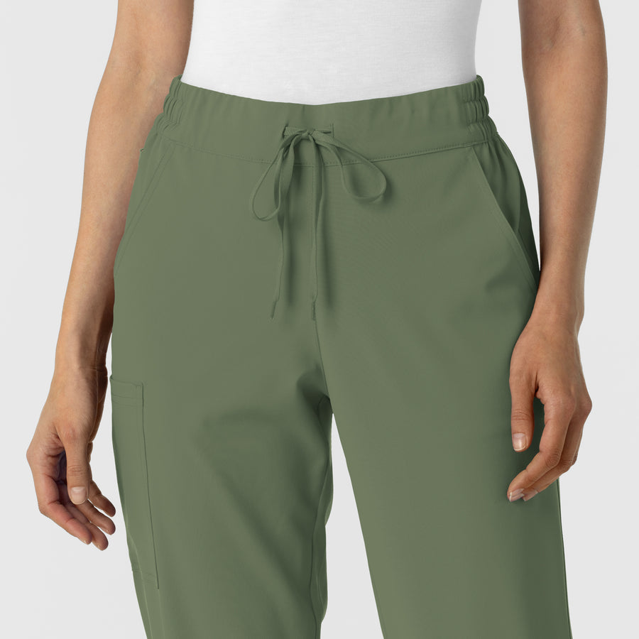 RENEW Women's Jogger Scrub Pant Olive front detail