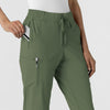 RENEW Women's Jogger Scrub Pant Olive side detail 1