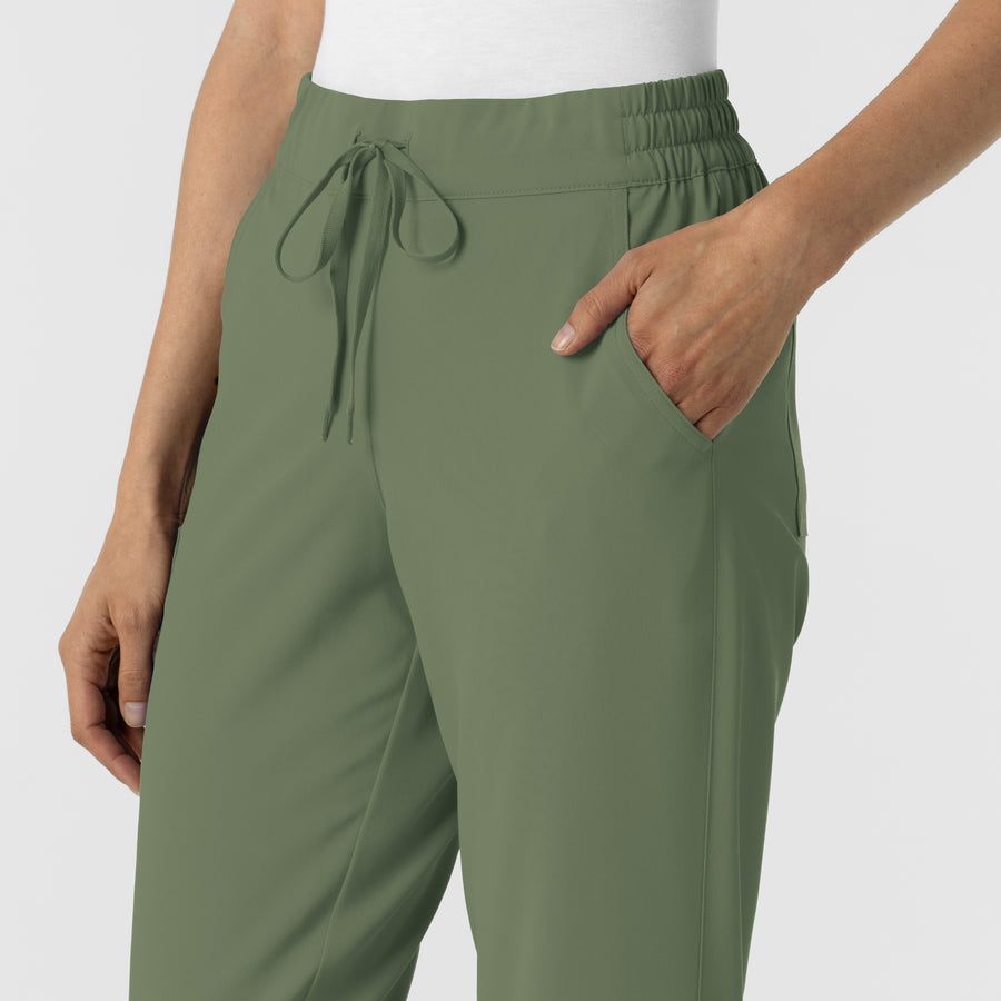 RENEW Women's Jogger Scrub Pant Olive side detail 2