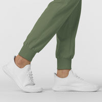 RENEW Women's Jogger Scrub Pant Olive hemline detail