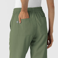 RENEW Women's Jogger Scrub Pant Olive back detail