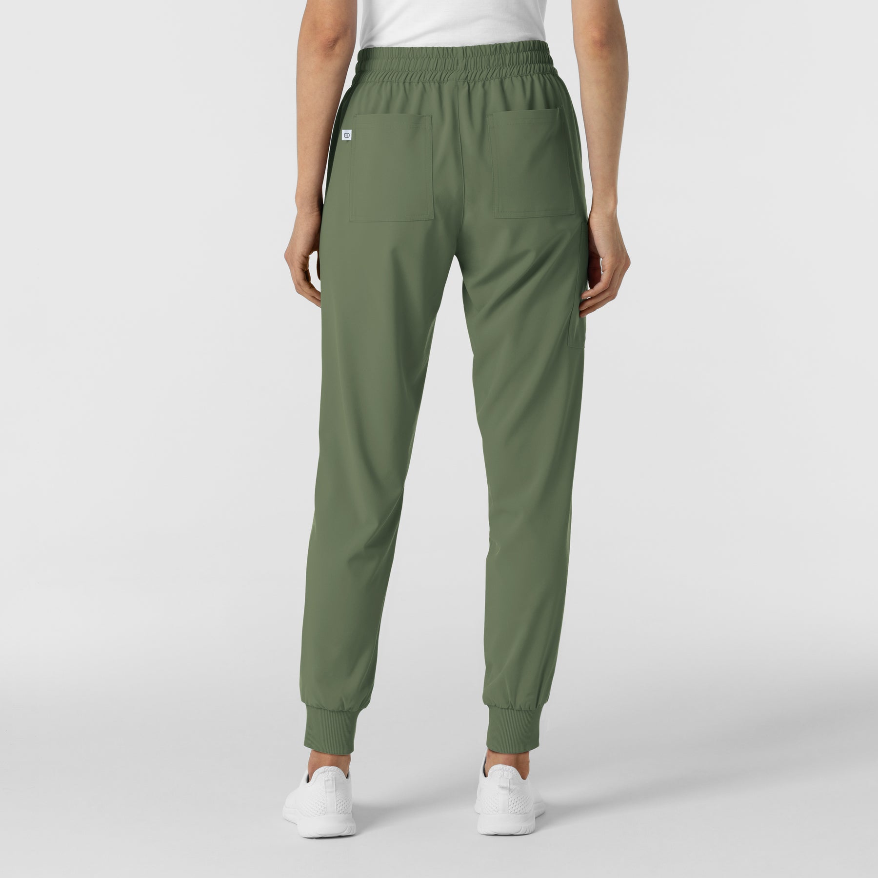 RENEW Women's Jogger Scrub Pant Olive back view