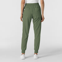 RENEW Women's Jogger Scrub Pant Olive back view