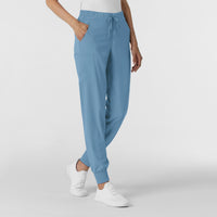 RENEW Women's Jogger Scrub Pant Pacific Blue side view
