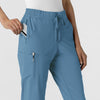 RENEW Women's Jogger Scrub Pant Pacific Blue side detail 1