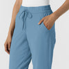 RENEW Women's Jogger Scrub Pant Pacific Blue side detail 2