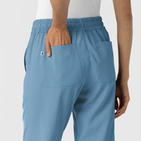 RENEW Women's Jogger Scrub Pant Pacific Blue back detail