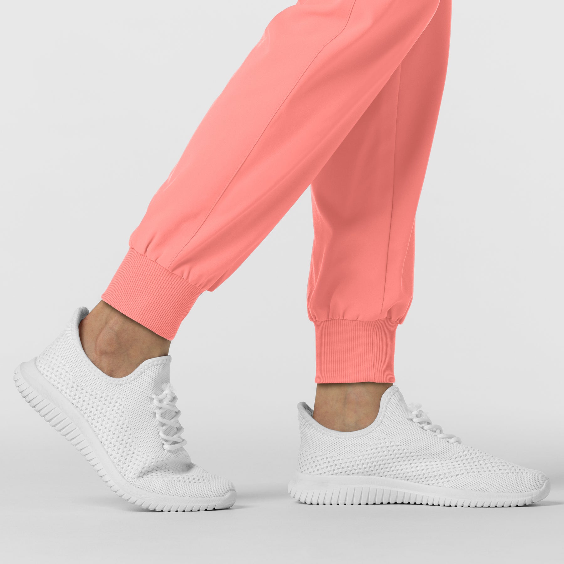 RENEW Women's Jogger Scrub Pant Paradise Pink hemline detail