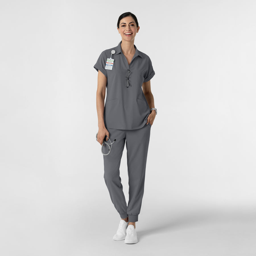 RENEW Women's Jogger Scrub Pant Pewter full scrub set