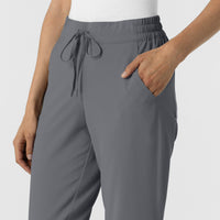 RENEW Women's Jogger Scrub Pant Pewter side detail 2