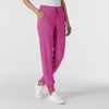 RENEW Women's Jogger Scrub Pant Raspberry side view