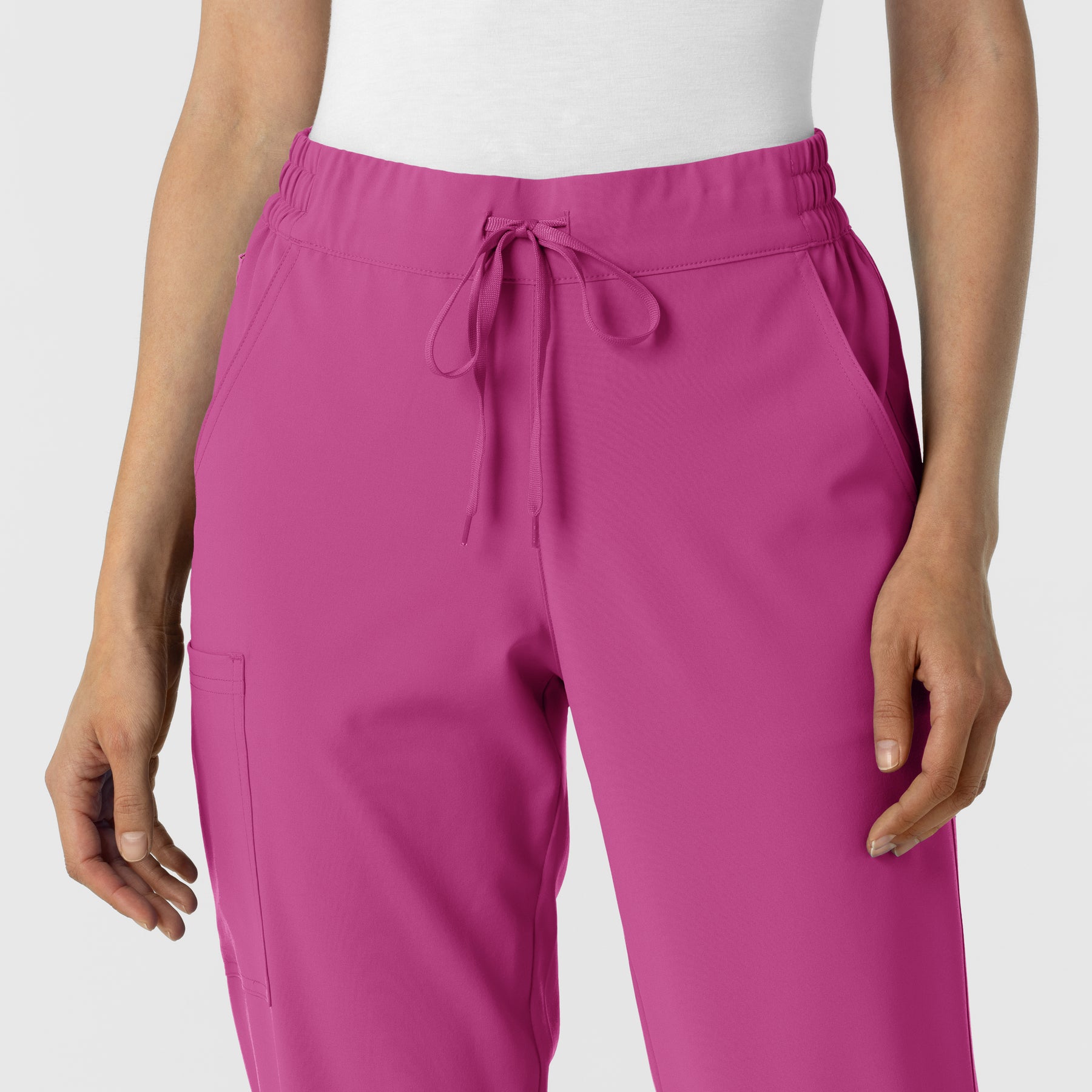 RENEW Women's Jogger Scrub Pant Raspberry front detail