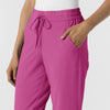 RENEW Women's Jogger Scrub Pant Raspberry side detail 2