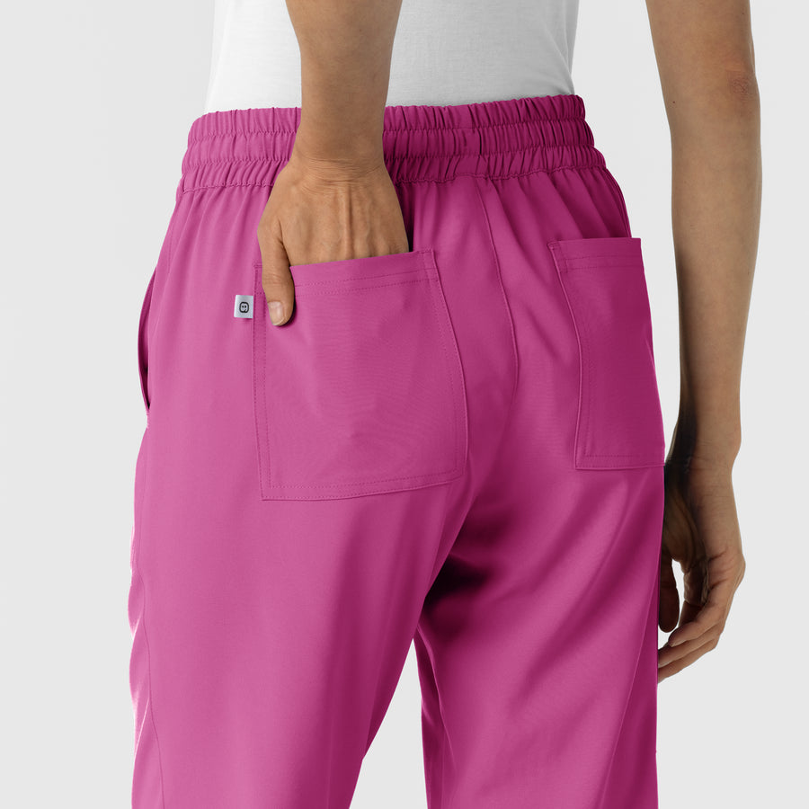 RENEW Women's Jogger Scrub Pant Raspberry back detail
