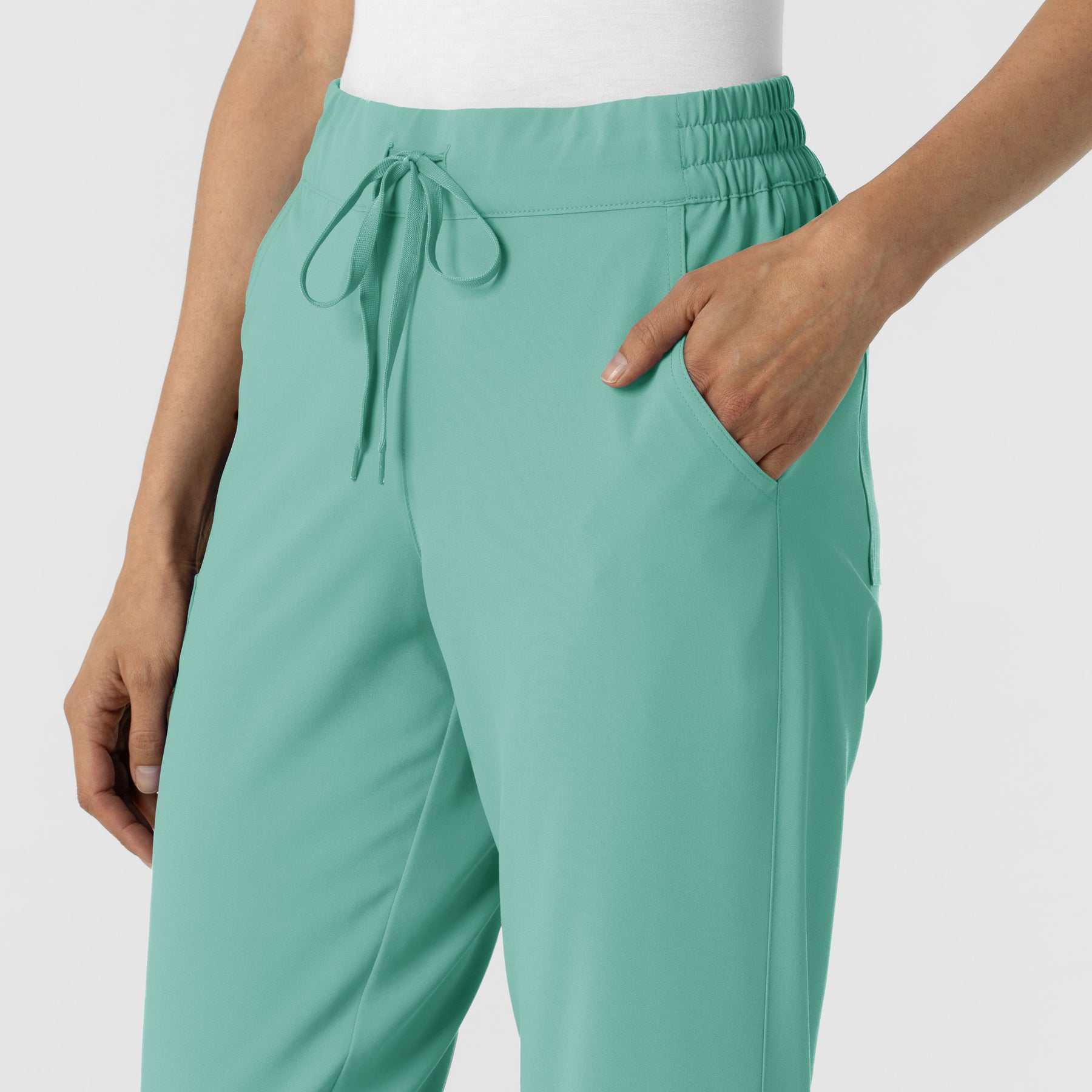 RENEW Women's Jogger Scrub Pant - Turquoise side pocket