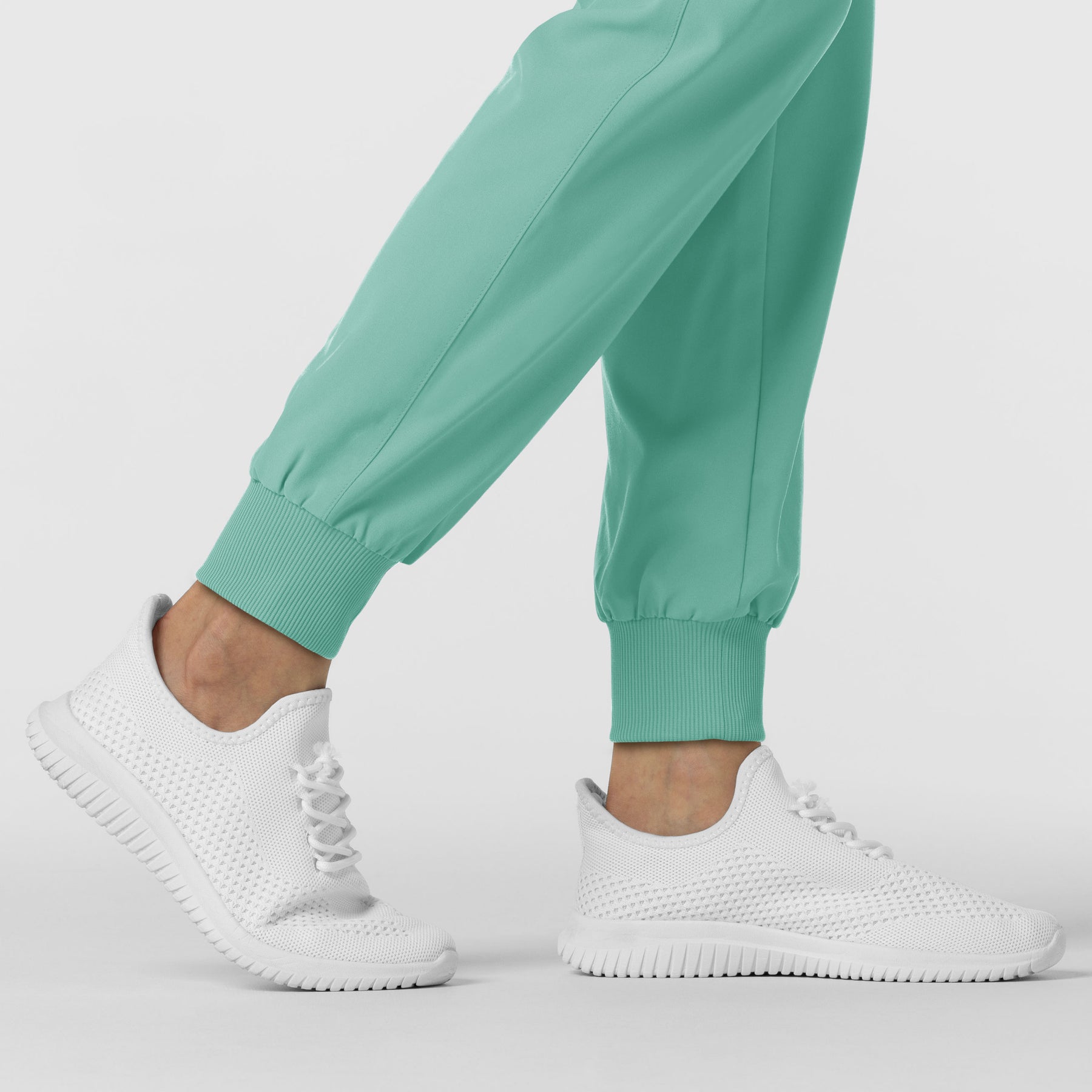 RENEW Women's Jogger Scrub Pant - Turquoise rib knit cuffs